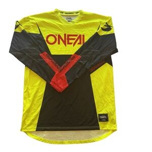 O Neal Men's Long Sleeve Motocross Jersey Yellow Black Red Size Large